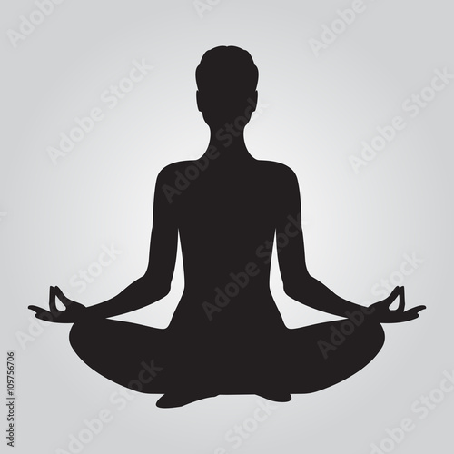 Yoga lotus position silhouette