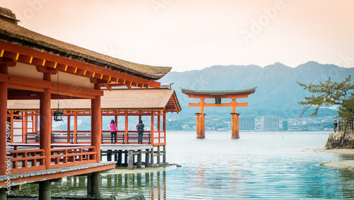 Miyajima Tori gate pastel color photo