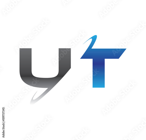 Obraz na plátně ut initial logo with double swoosh blue and grey
