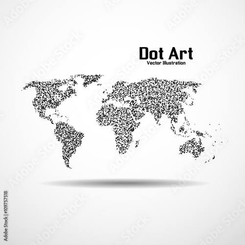 Fototapeta Naklejka Na Ścianę i Meble -  Dot art design of the world map icon logo