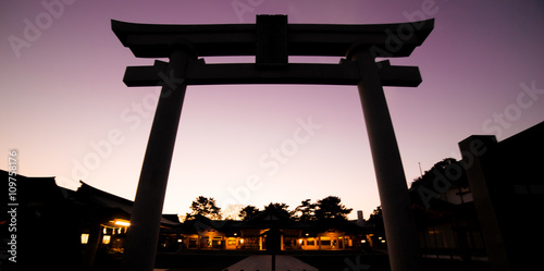 Japanese Shrine Gate silhouette photo