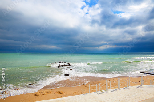landscape view from Black sea coast near Varna, Bulgaria. 