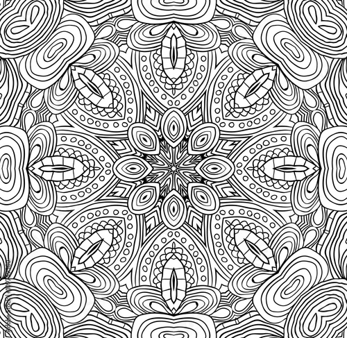 Elegant symmetry mandala for coloring. Sacred geometry. Flower of life.