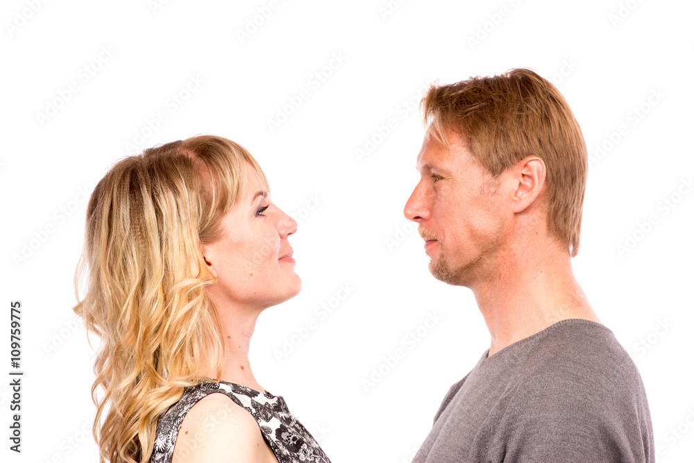 Portrait of happy couple isolated Portrait of happy couple isolated