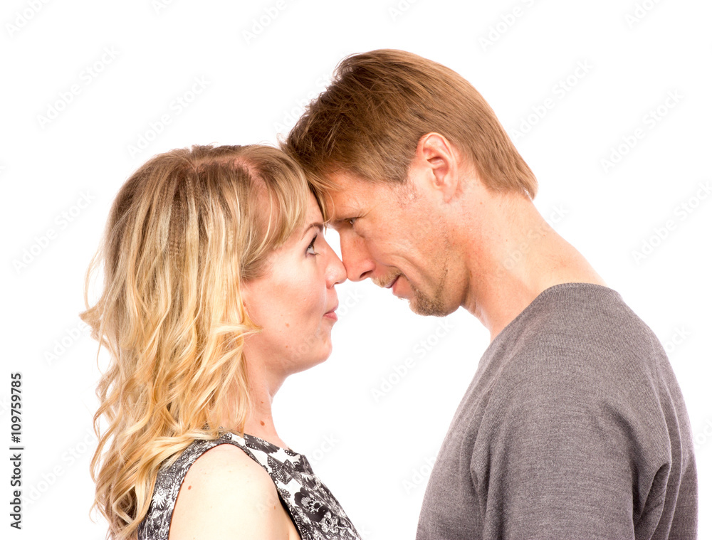 Portrait of happy couple isolated Portrait of happy couple isolated