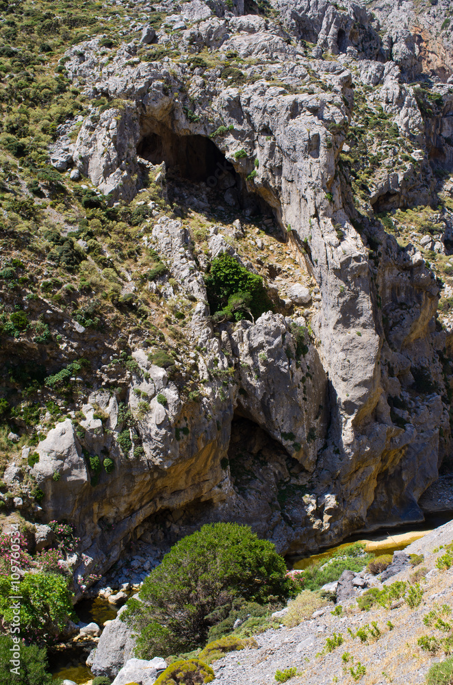 Obraz premium Geological layers on Crete island, Greece