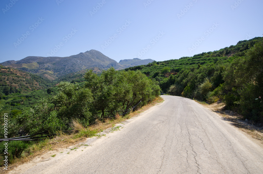 Road on the Crete island, Greece