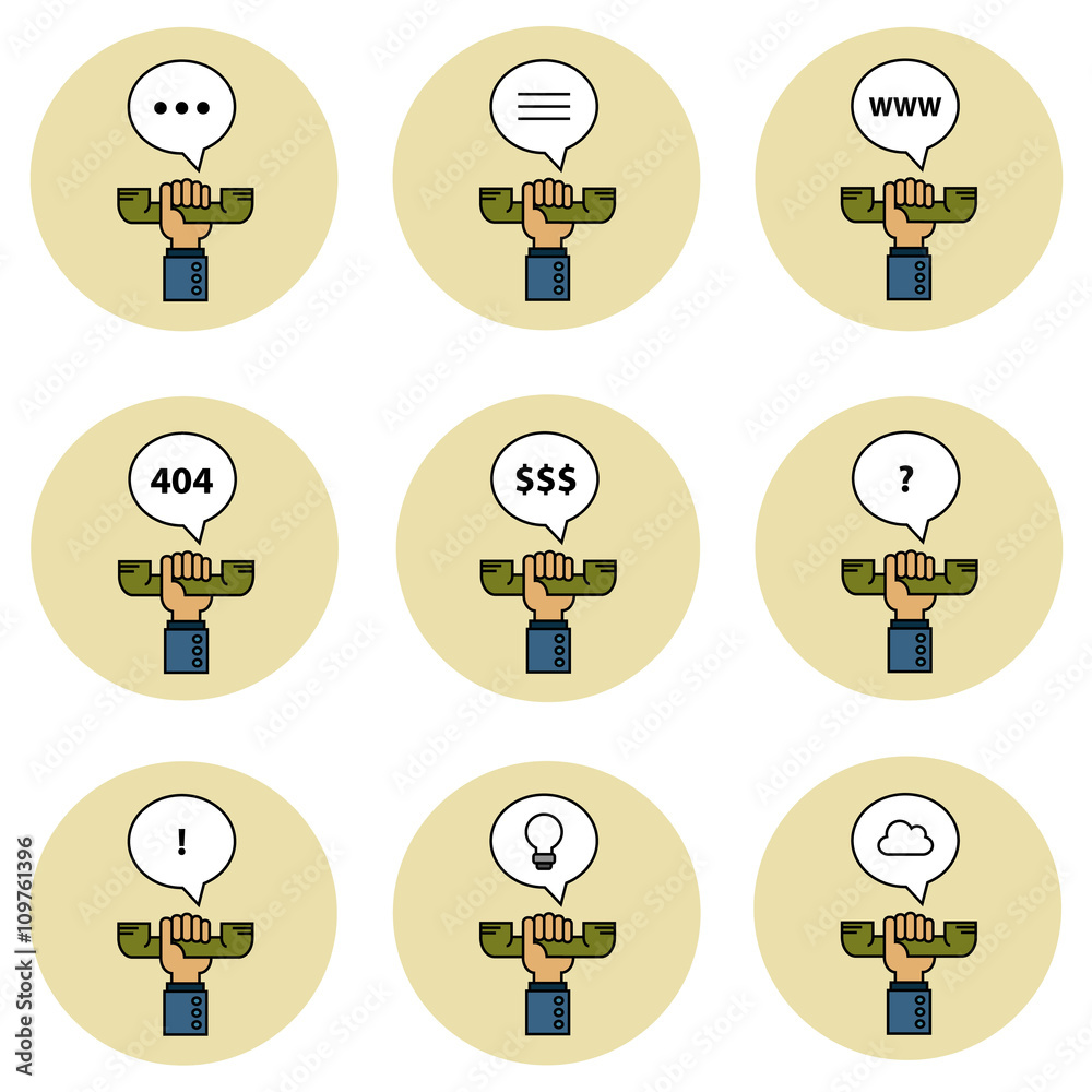 Business and internet communication vector icon set Business and internet communication vector icon set