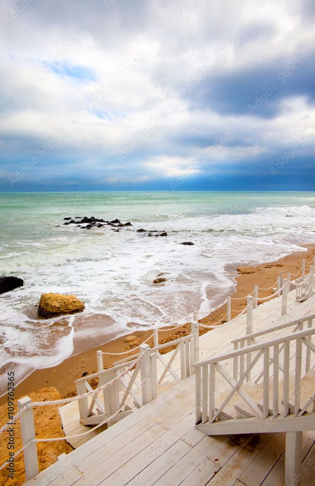 landscape view from Black sea coast near Varna, Bulgaria.