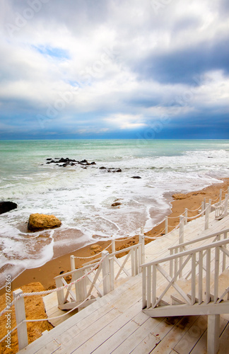 landscape view from Black sea coast near Varna, Bulgaria. 
