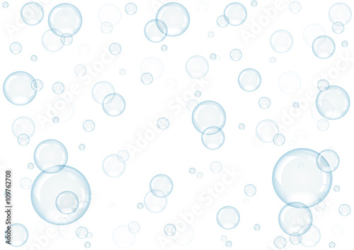 Blue Falling Bubbles - Background Illustration, Vector