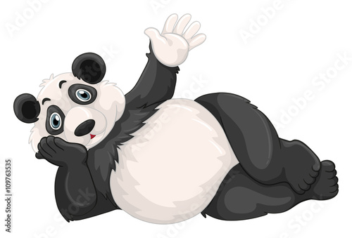 Cute panda waving hand
