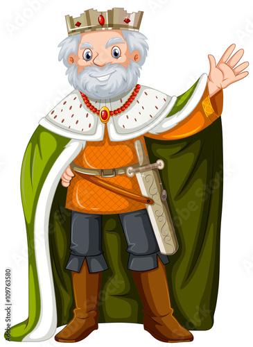 King with green robe