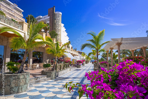 Promenade to the beach in Taurito on Gran Canaria island, Spain photo