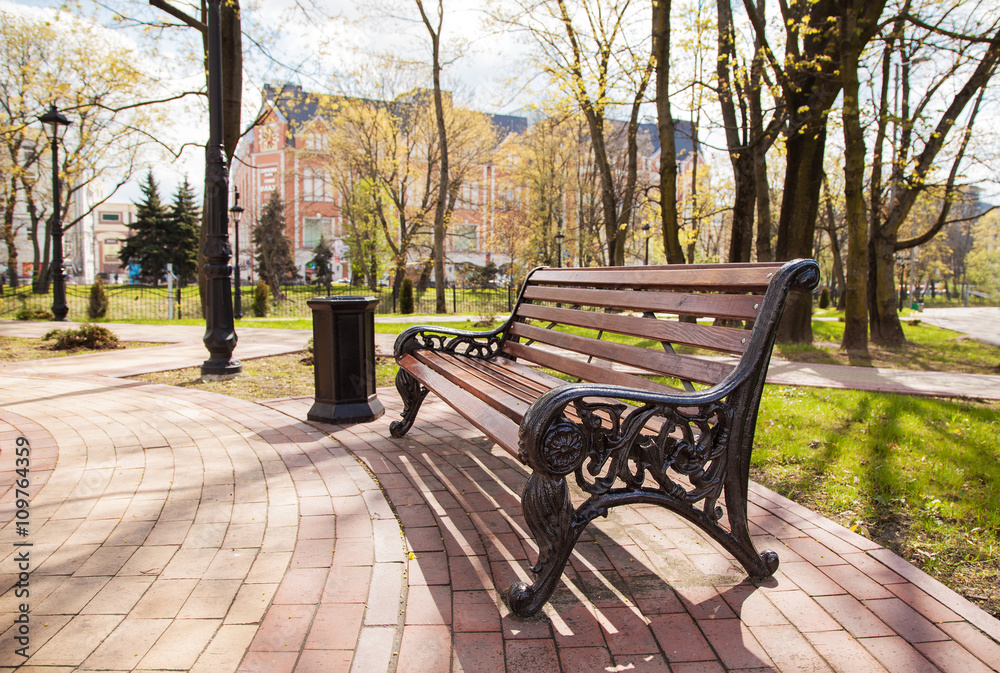 bench in a city park