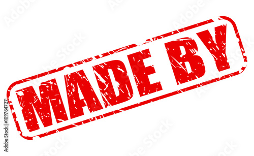 MADE BY red stamp text