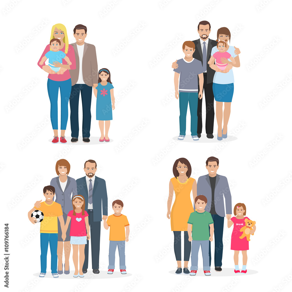 Fototapeta premium Family Flat Concept