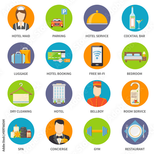 Hotel Service Icons Set