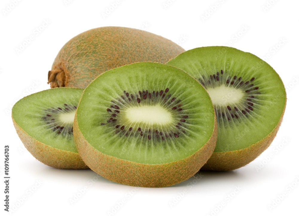 Fototapeta premium Sliced Kiwi fruit isolated on white background cutout