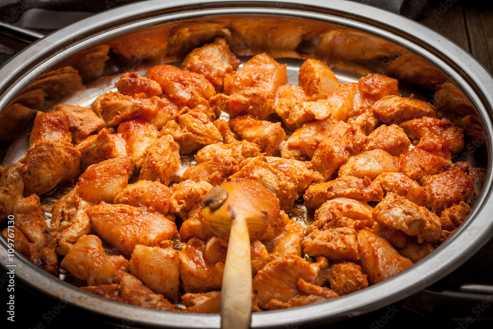 Pieces of fried chicken.