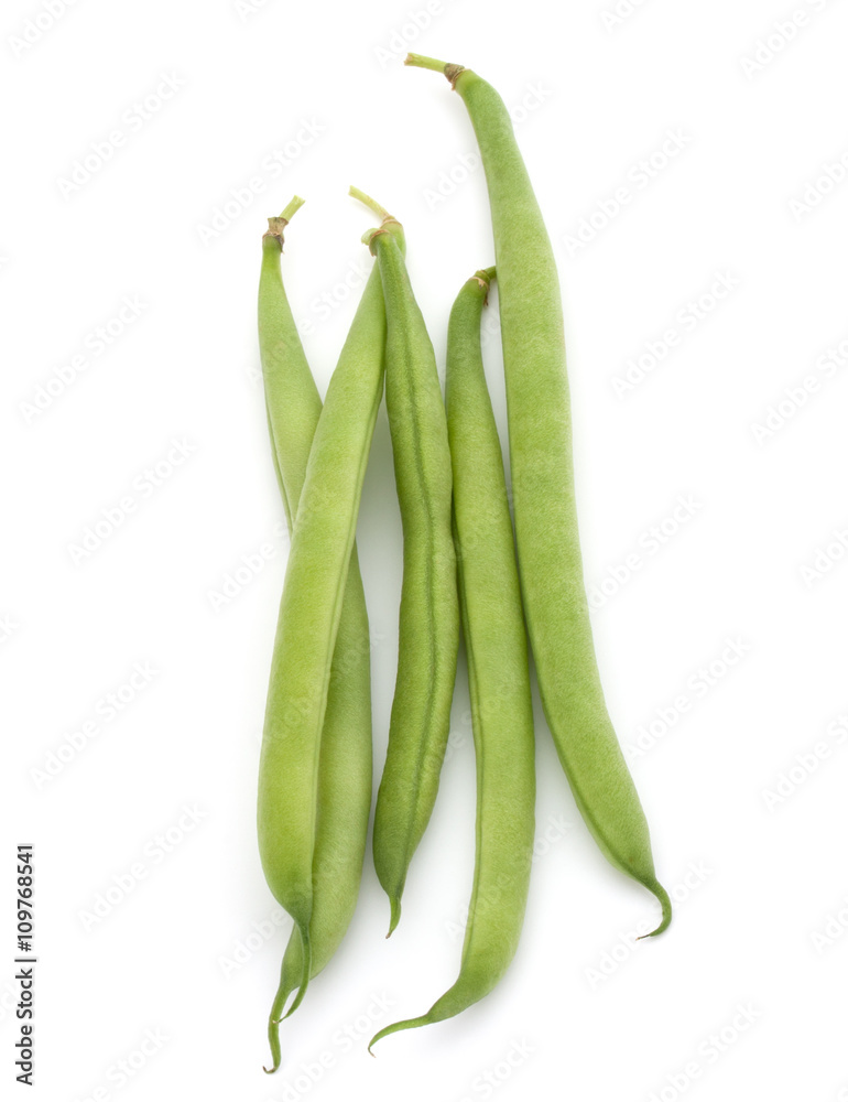 Green beans handful isolated on white background cutout Green beans handful isolated on white background cutout