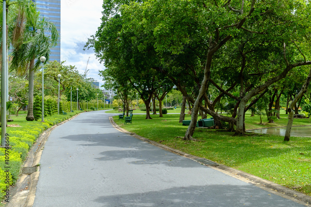 Green nature on public park