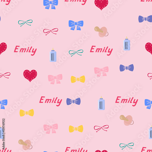 Seamless background pattern name Emily of the newborn Stock Vector | Adobe  Stock