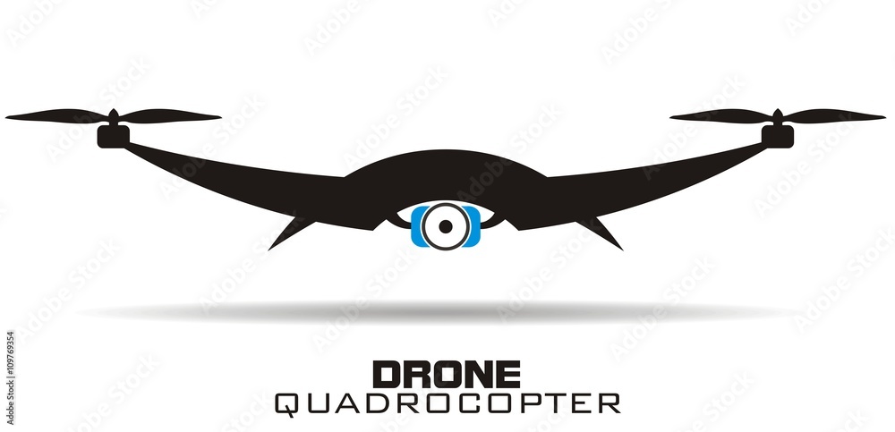 Drone vector logo - obrazy, fototapety, plakaty 
