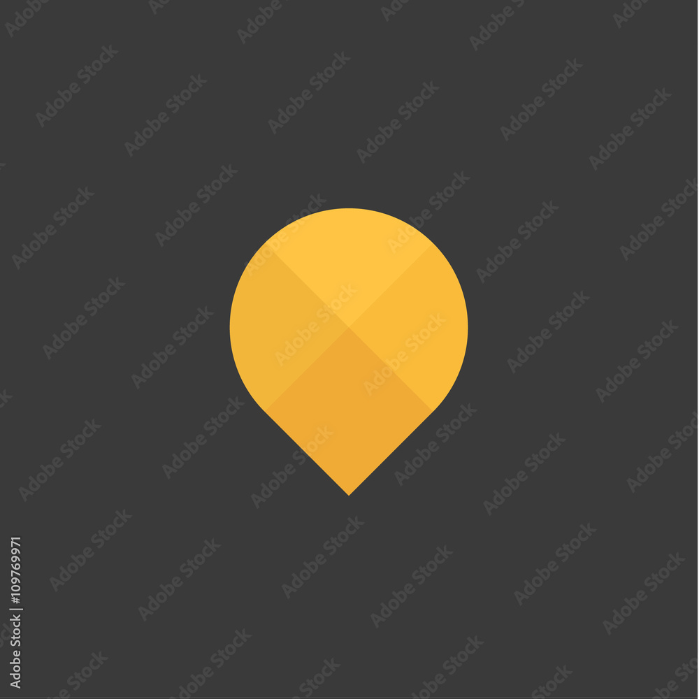 Gps Abstraction yellow vector sign gps into flat style, modern minimalism Gps Abstraction yellow vector sign gps into flat style, modern minimalism
