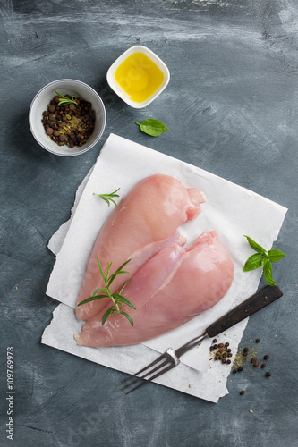 Fresh chicken breast with spices
