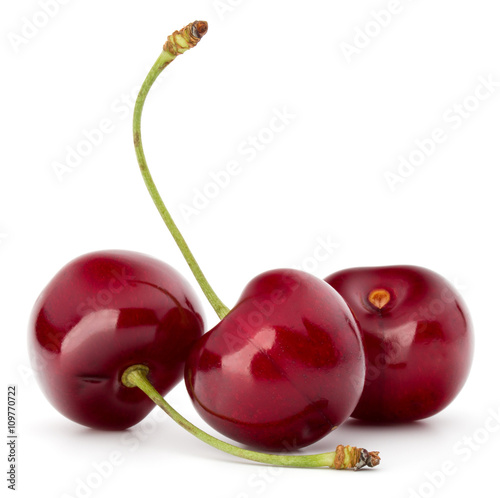 Sweet cherry berries isolated on white background cutout