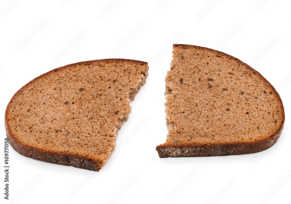 Fresh sliced rye bread loaf isolated on white background cutout Fresh sliced rye bread loaf isolated on white background cutout