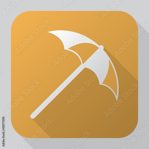 Umbrella icon. Modern flat vector icon with long shadow effect