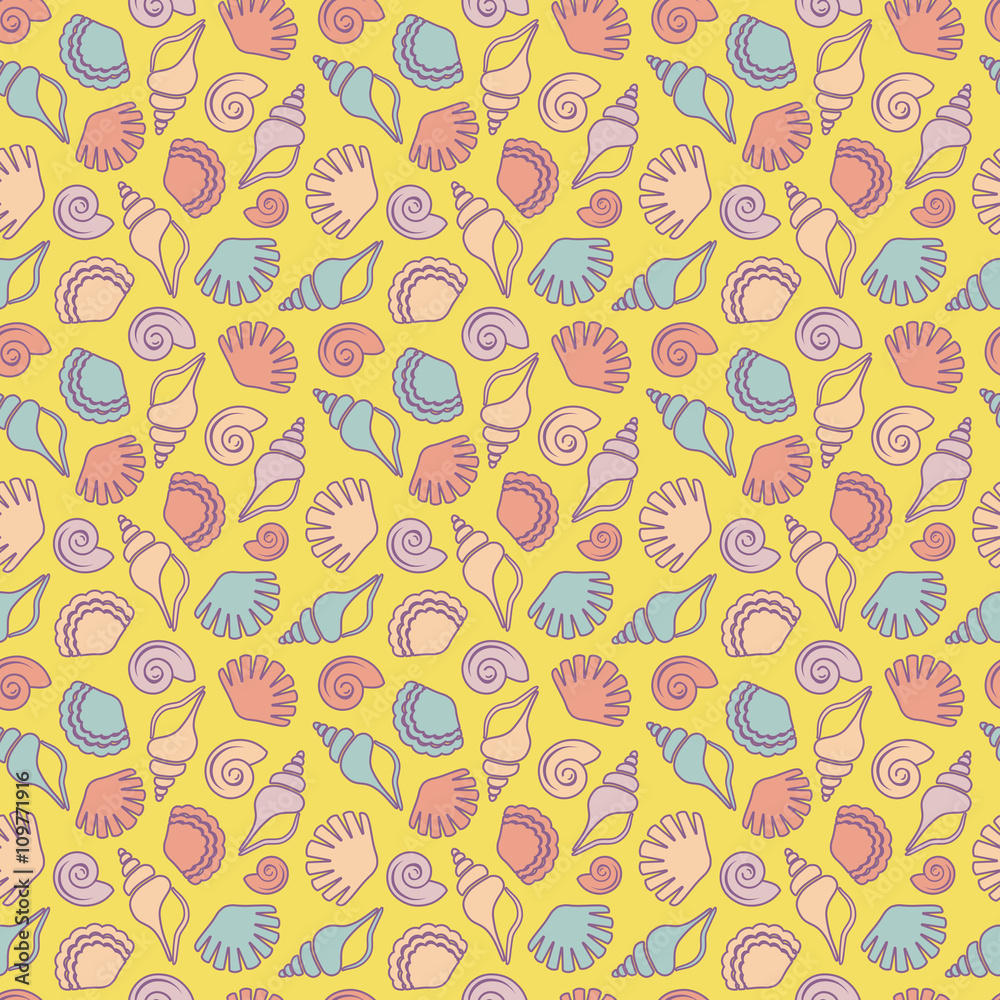 Seamless pattern with shells. Seamless pattern with shells.