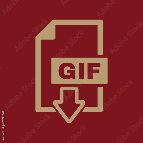 The GIF icon. File format symbol. Flat