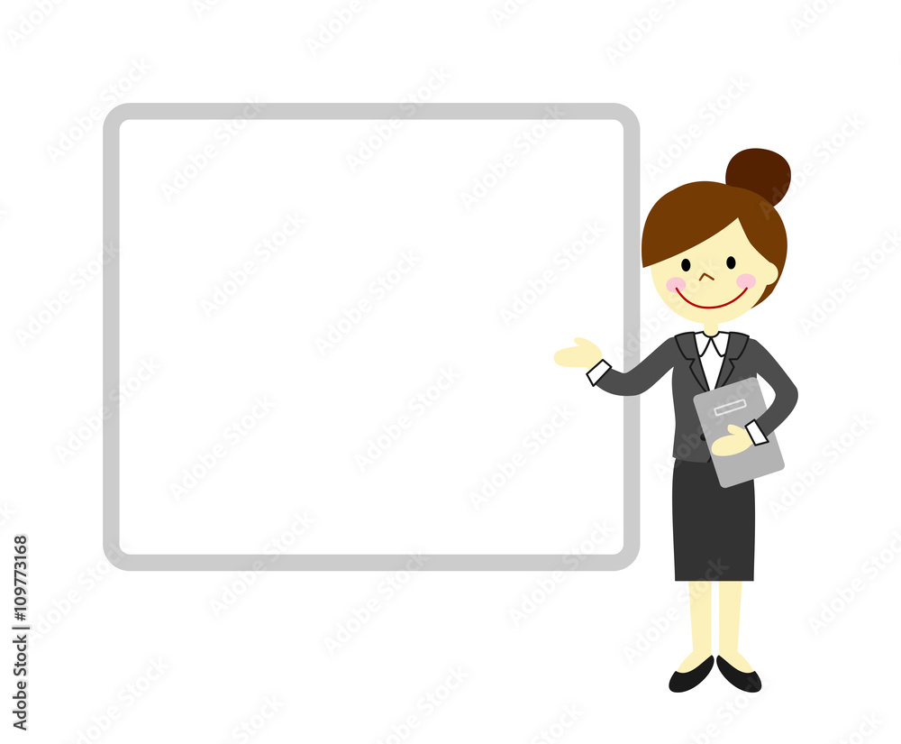 スーツ姿の女性　モニター