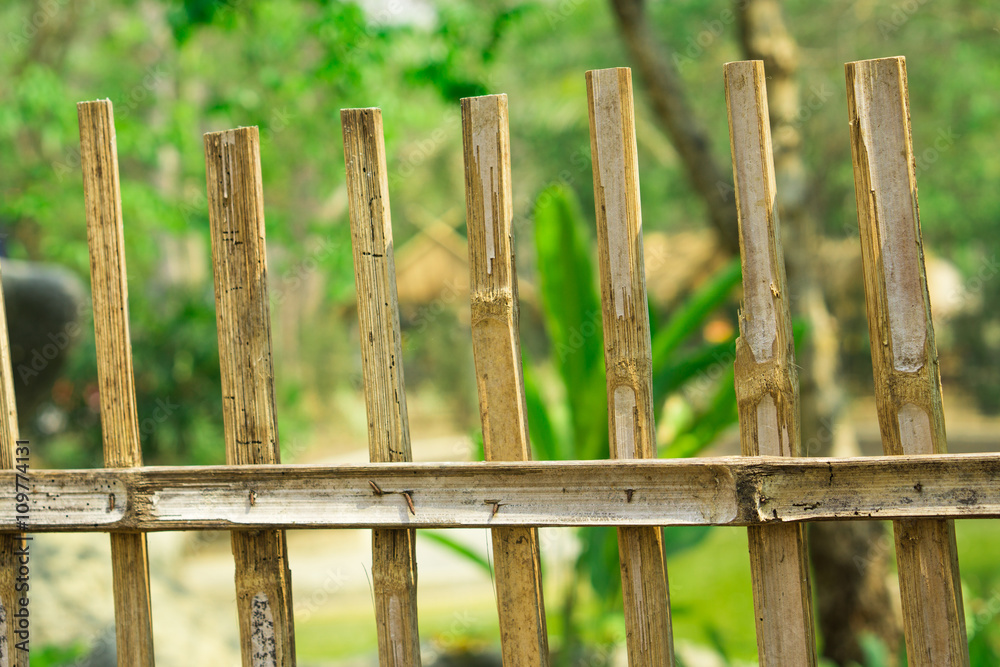 urban brown bamboo wood fence background