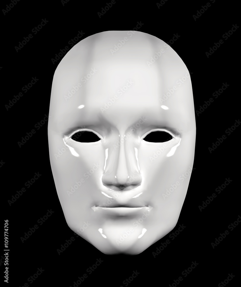 Human face mask of white color