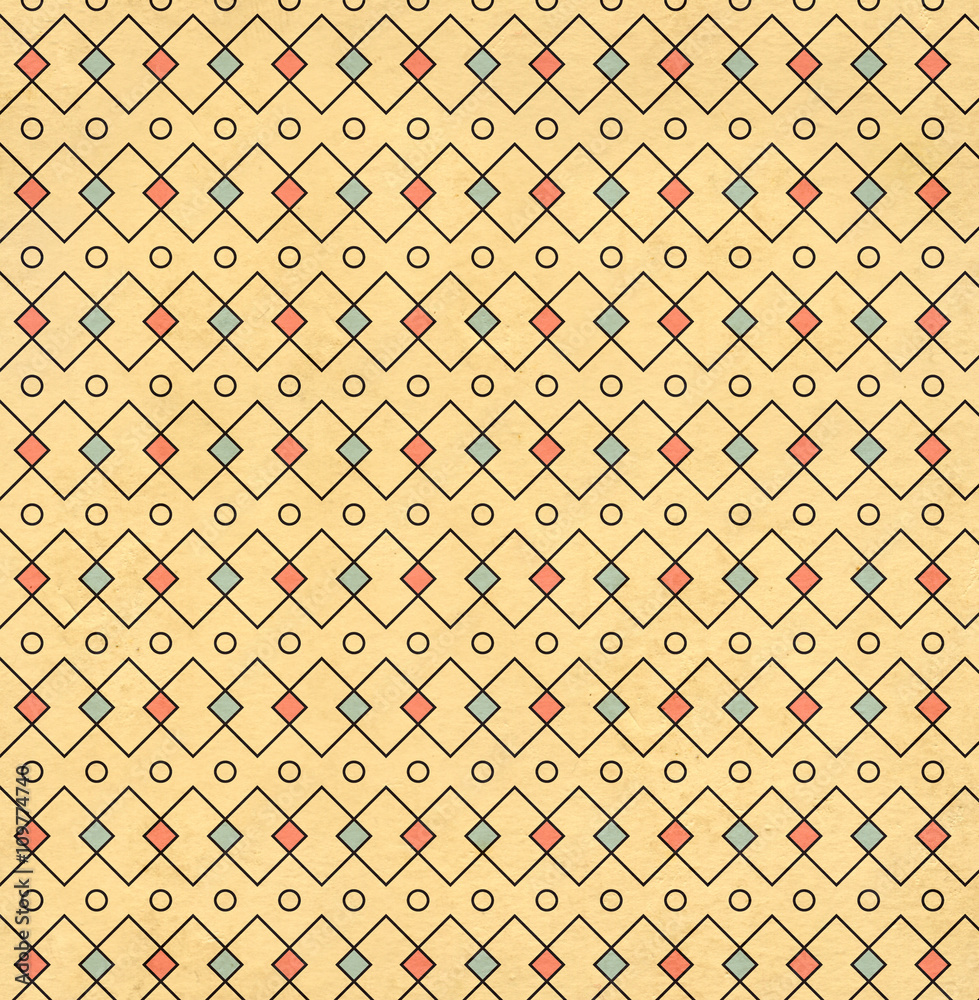 Texture of the old paper with geometric ornamental pattern Texture of the old paper with geometric ornamental pattern