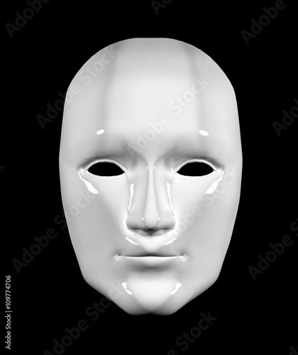 Human face mask of white color