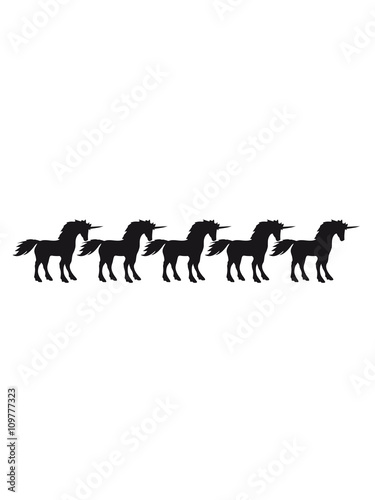 row pattern design unicorn pink horse outline silhouette shadow symbol logo stallion