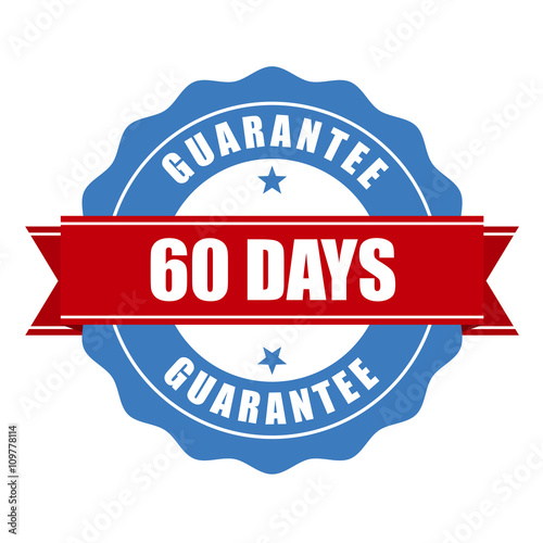 60 days guarantee stamp - warranty sign