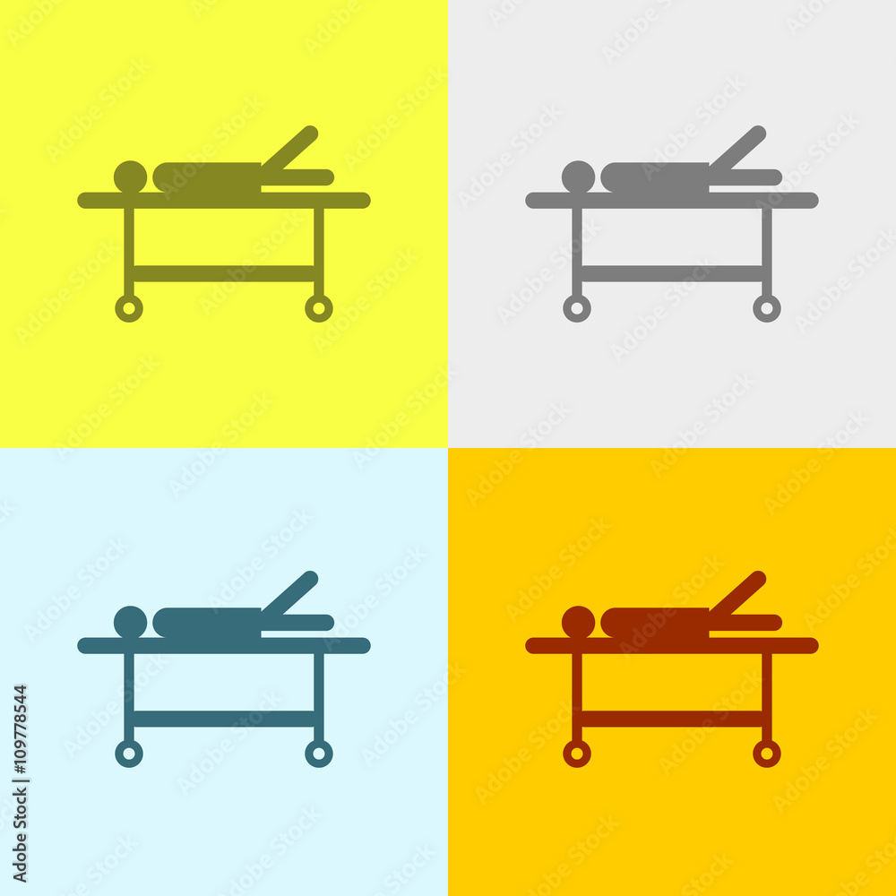 Icon Of Patient on Stretcher. Icon Of Patient on Stretcher.
