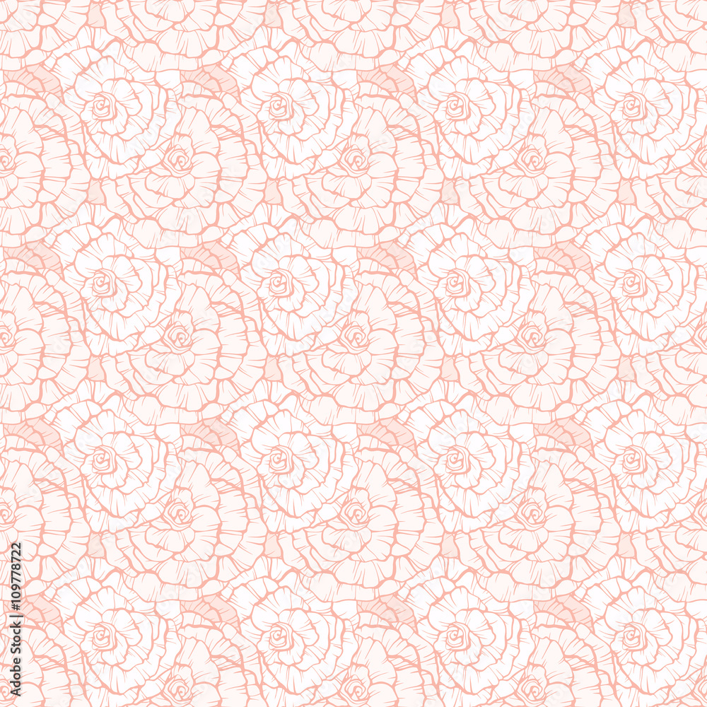 Seamless pattern with decorative roses