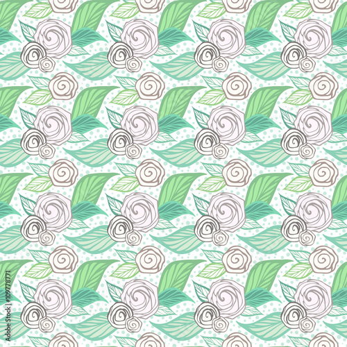 Seamless pattern with decorative roses