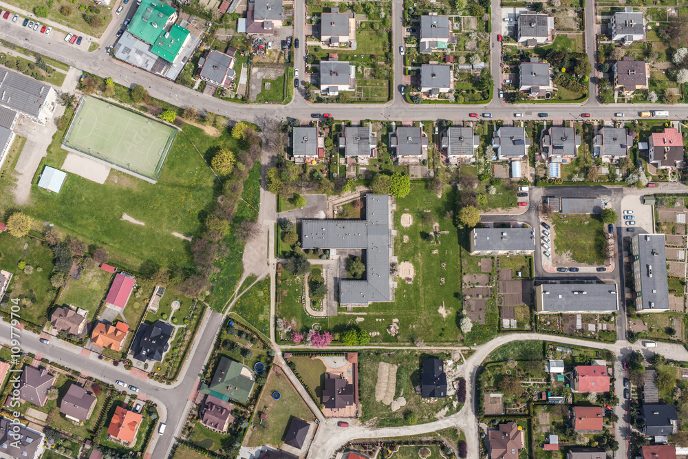 aerial view of Nysa city aerial view of Nysa city