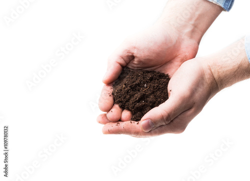Handful of Rich Brown Soil