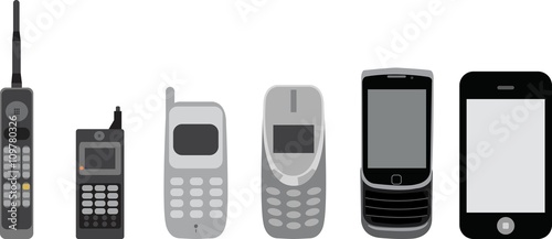 Cell phone evolution. 6 stages of mobile evolution.