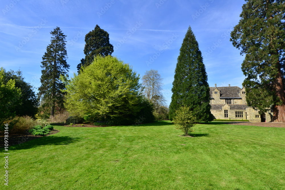 An English country garden in early springtime. 
