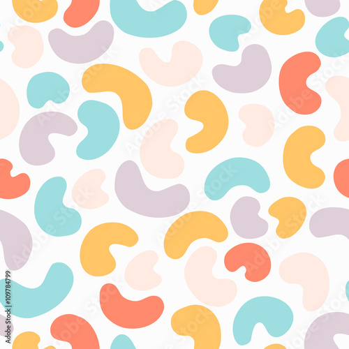 Colorful hand drawn doodle beans seamless pattern.